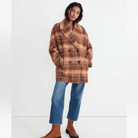 Madewell Jackets & Blazers - Madewell Plaid Carville Oversized Peacoat Medium